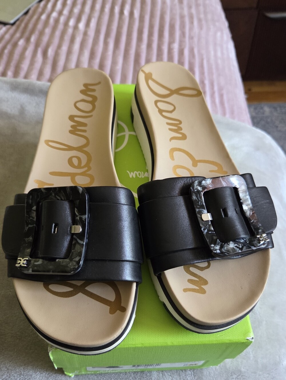Sam Edelman Ariane Platform Buckle  Slids Sandals Size 8